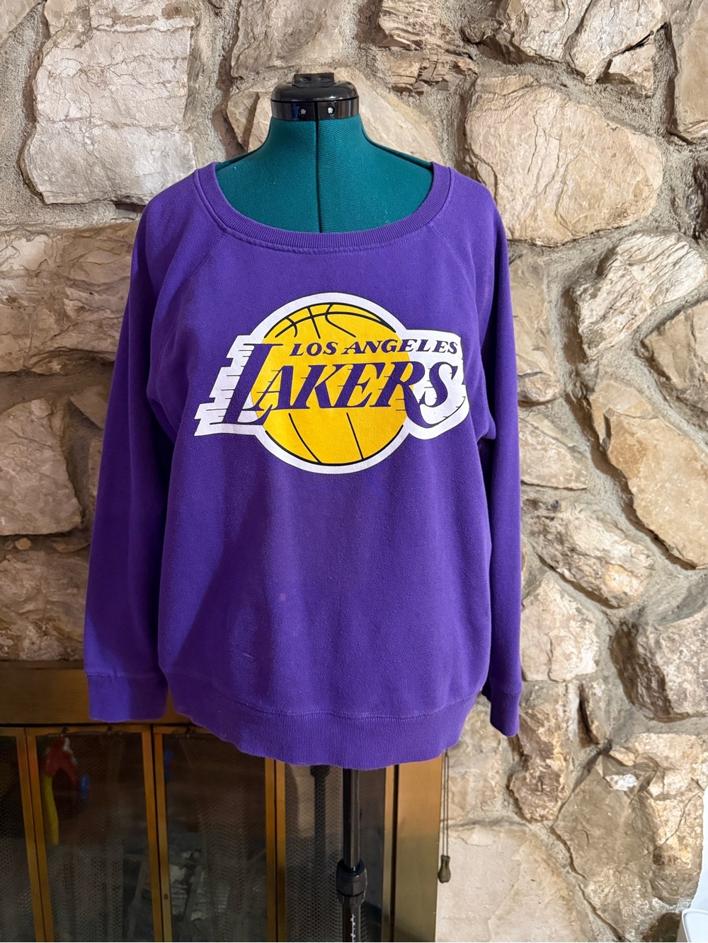 NBA Los Angeles Lakers Purple Crewneck Sweatshirt with Yellow Logo